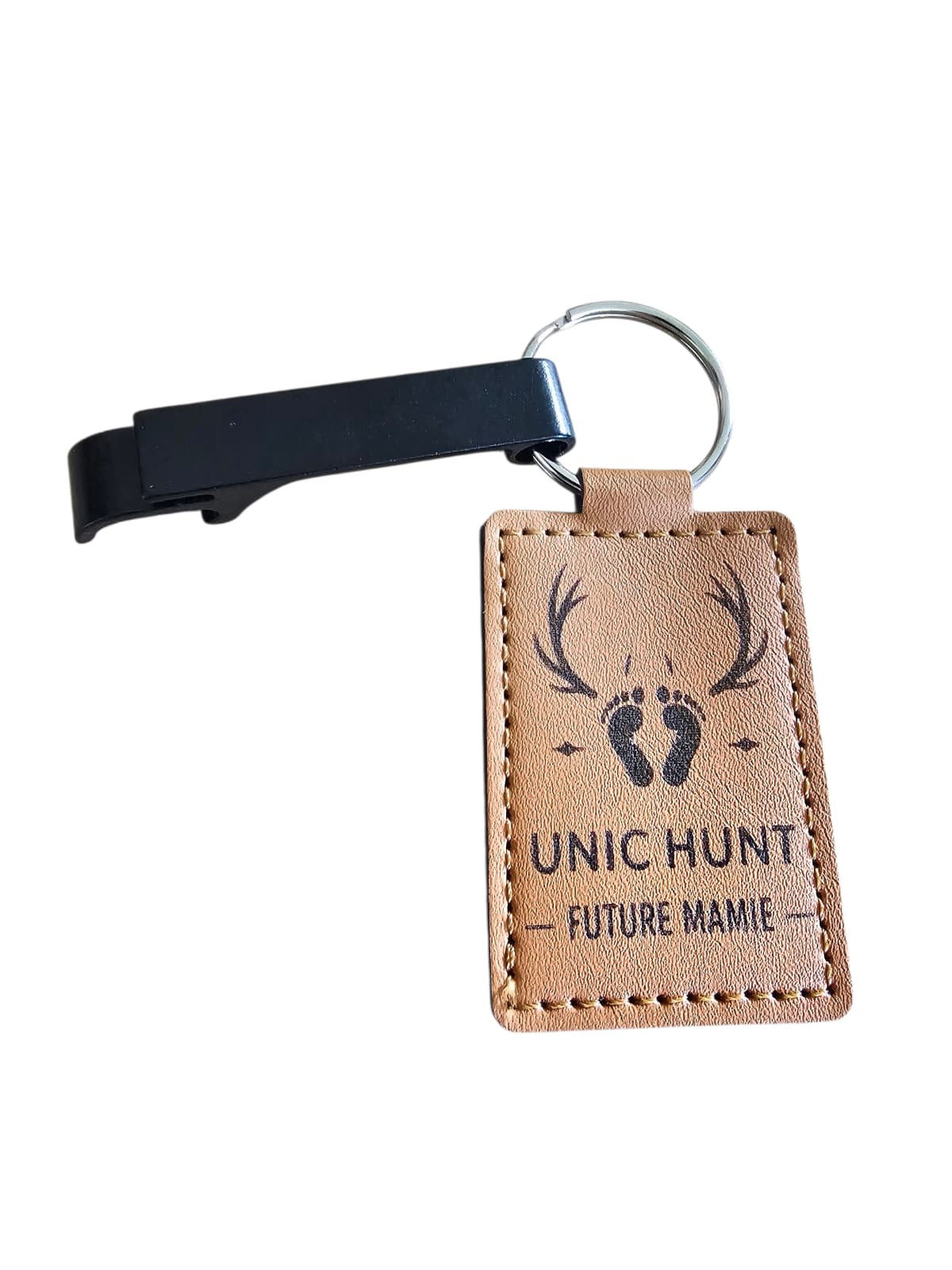 Décapsuleur+porte clé cuir « FUTURE MAMIE »