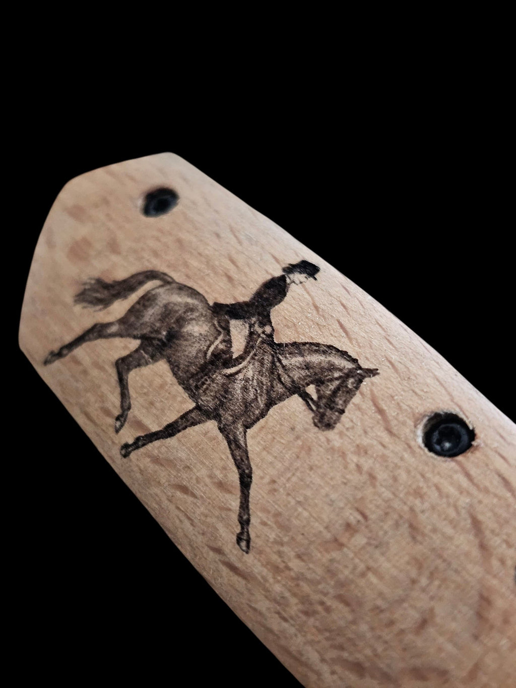 Cadeau parfait pour chasseur - Couteau gravé - cavalière - personnalisé