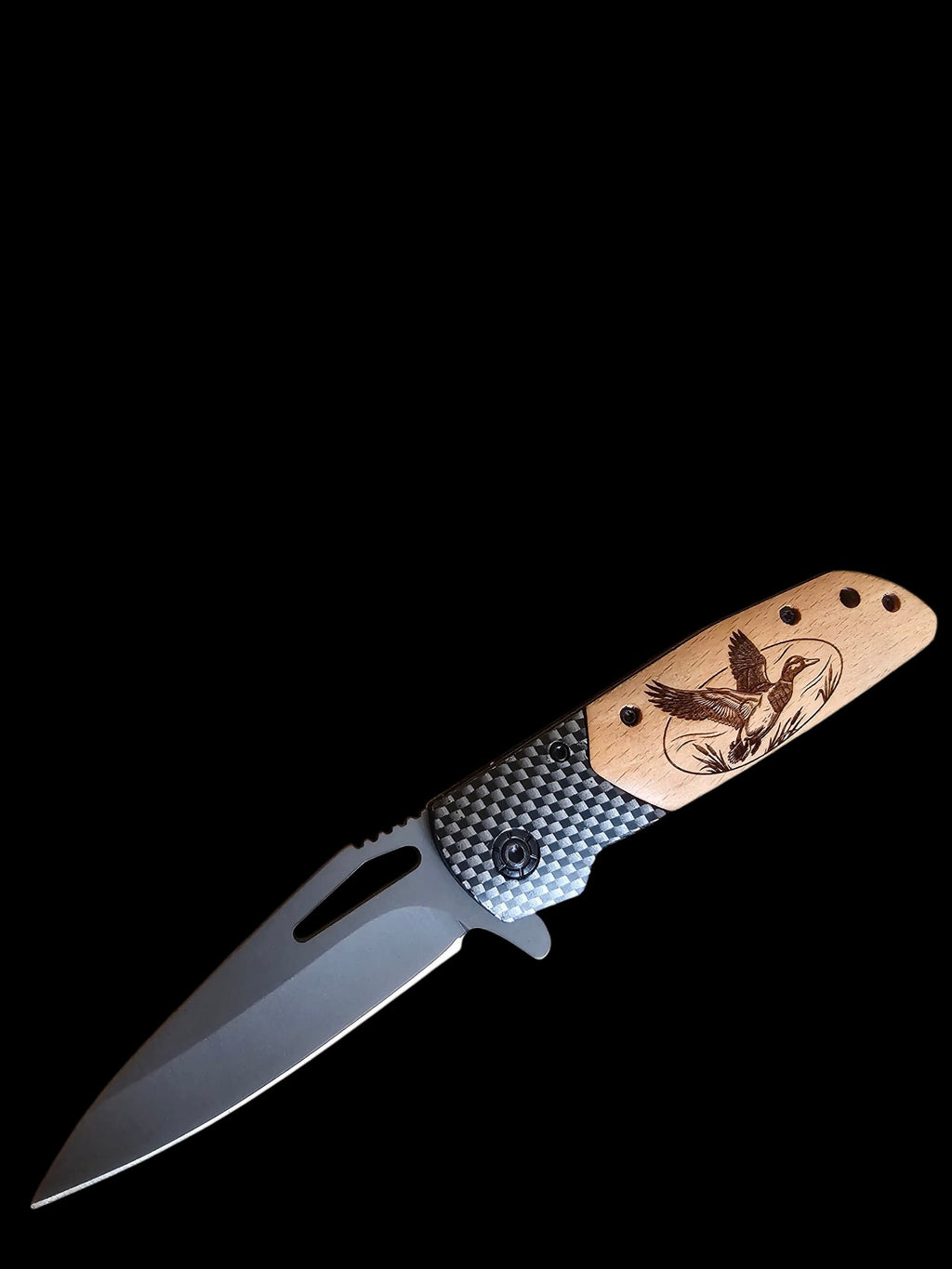 Le cadeau parfait pour chasseur – Couteau gravé Canard personnalisé