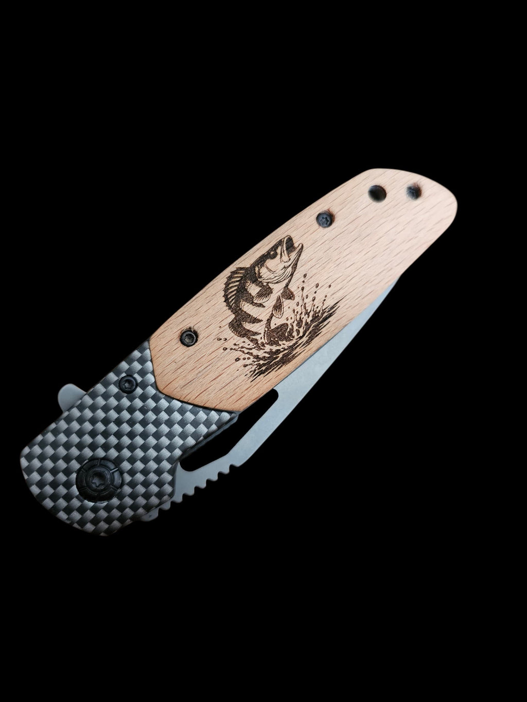 Couteau perche gravé personnalisé artisanal - UNIC HUNT 