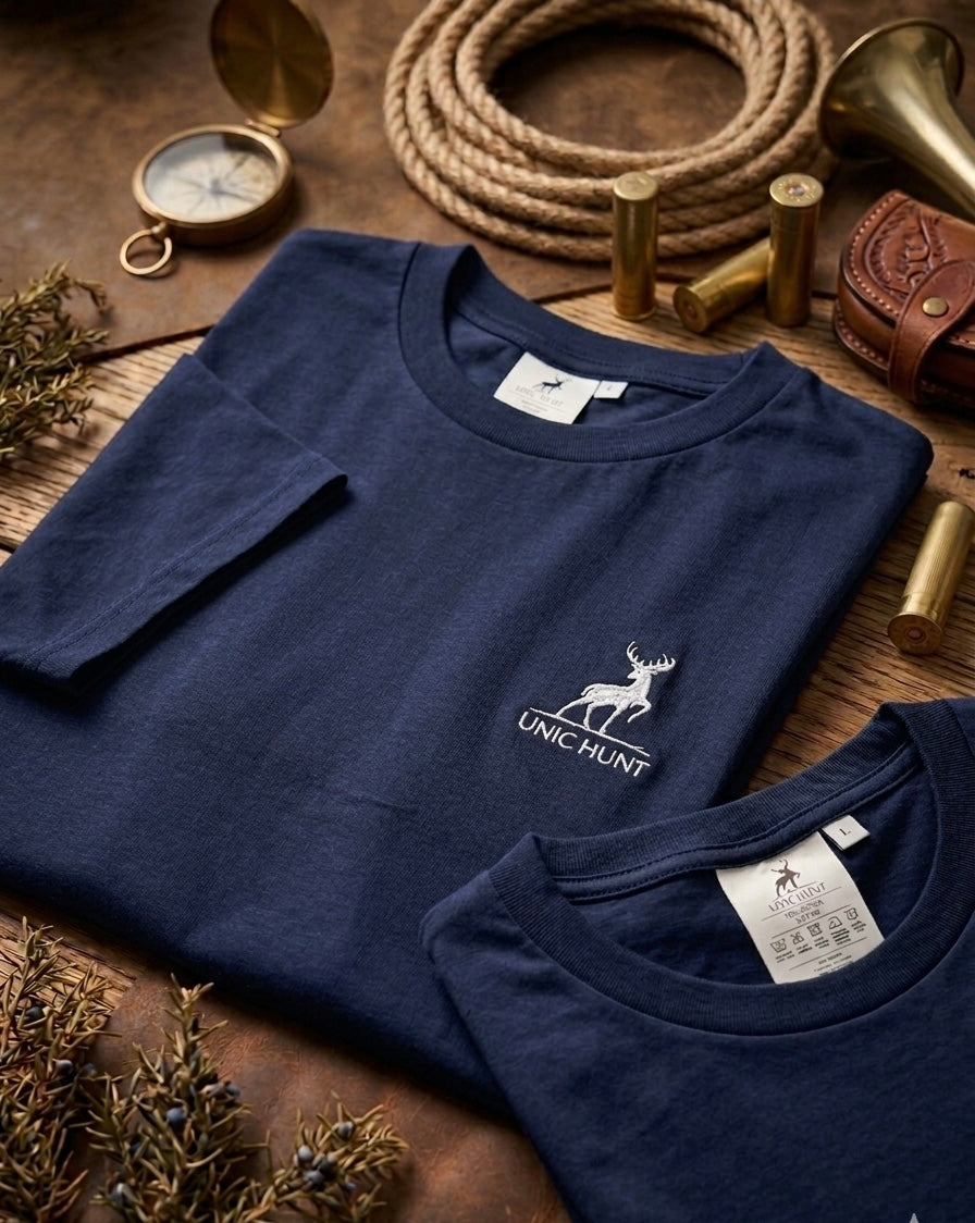 mode - tshirt - chasse - vêtement - bleu - unic hunt