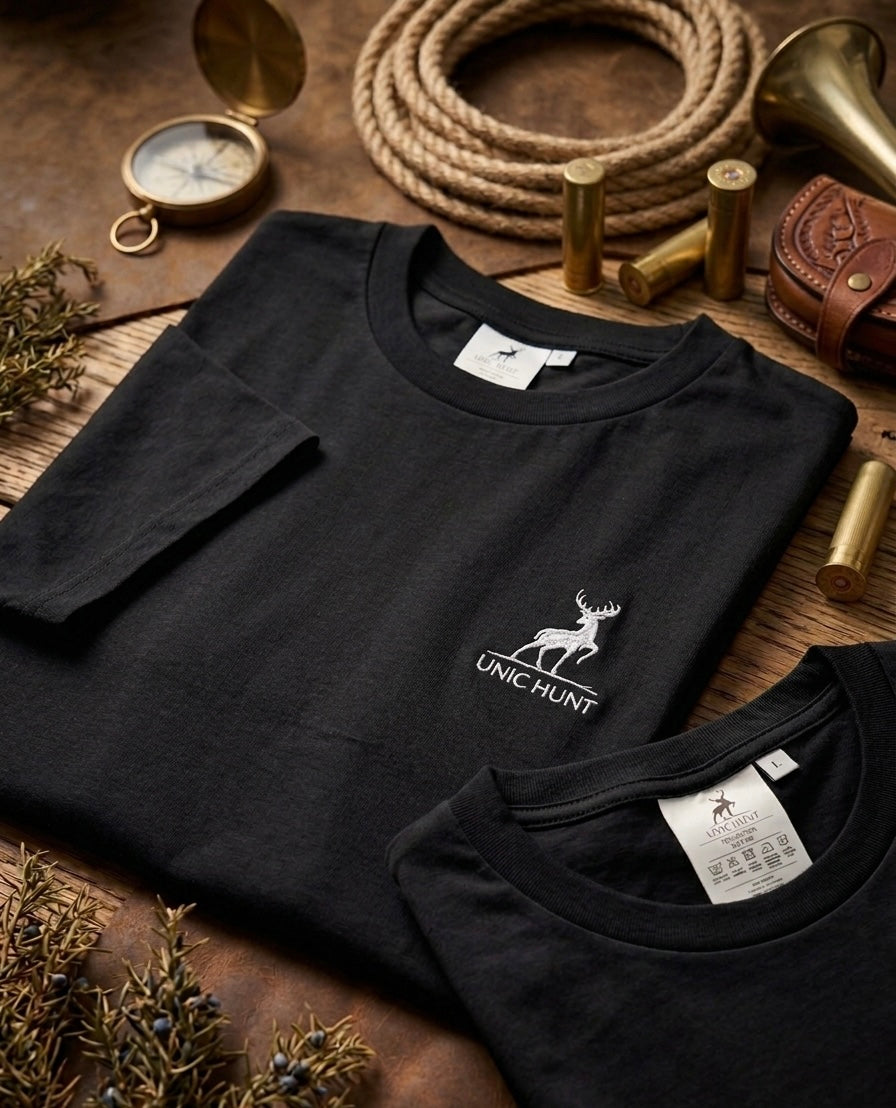 tshirt, chasse, moderne, mode, noir, unic hunt, outdoor