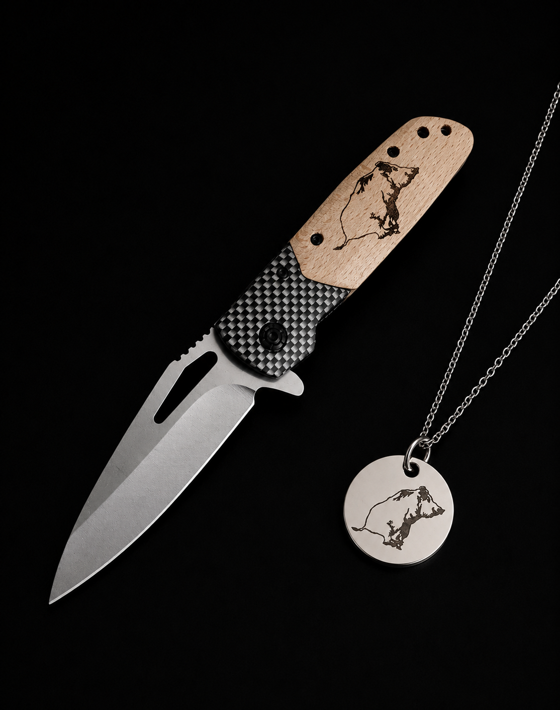 personnalisable couteau personnalisable chasse outdoor hunting unic hunt bijoux