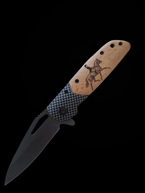 couteau gravé laser personnalisable cadeau parfait cavalière