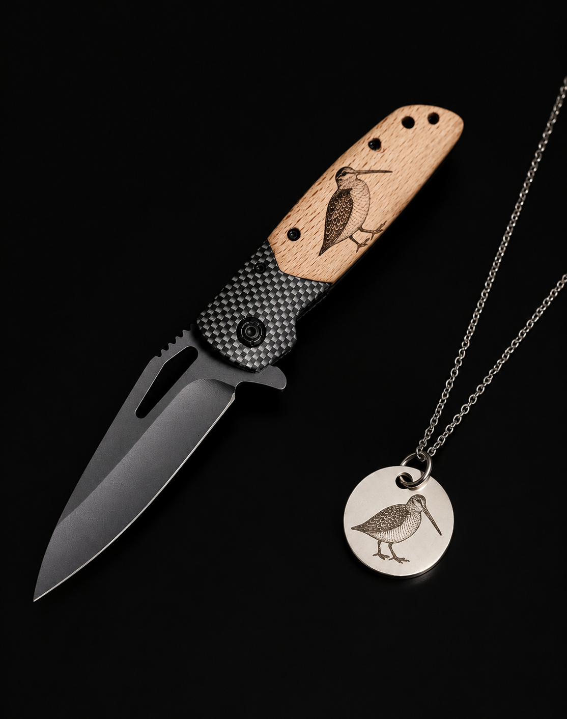 bijoux acier inoxydable personnalisable couteau personnalisable chasse outdoor hunting unic hunt bijoux